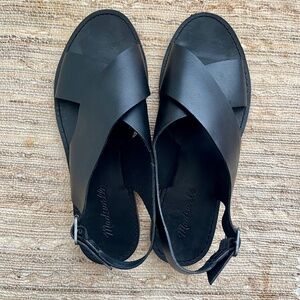 Madewell Cross-Strap Black Sandals